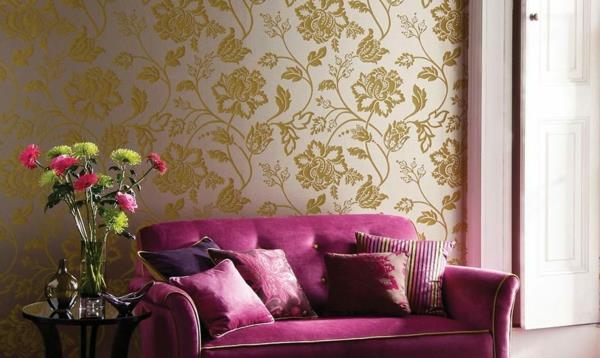 الباروك - ورق الجدران - أ - الوردي - أريكة