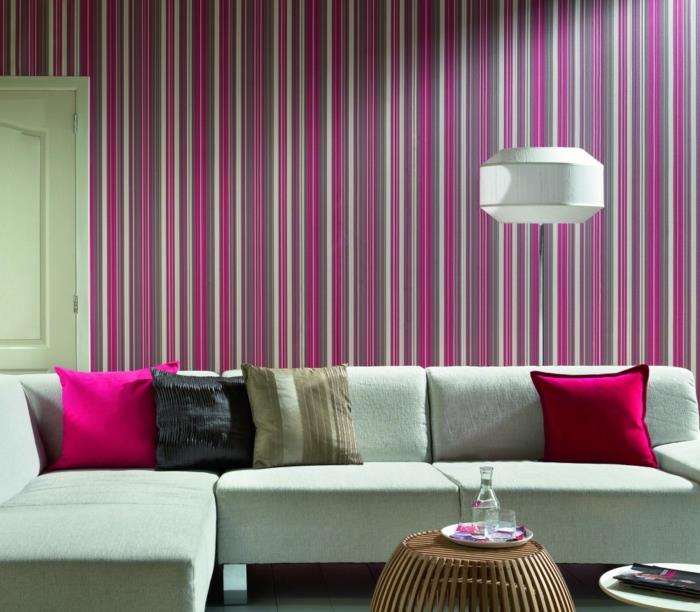 tapet-design-för-vardagsrum-vägg-klistermärke-färg-rosa
