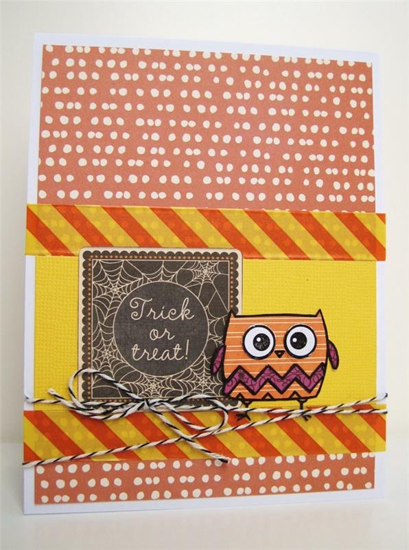 scrapbooking papper konst skapande halloween decoupage teknik uggla färg ritning washi tejp gräns