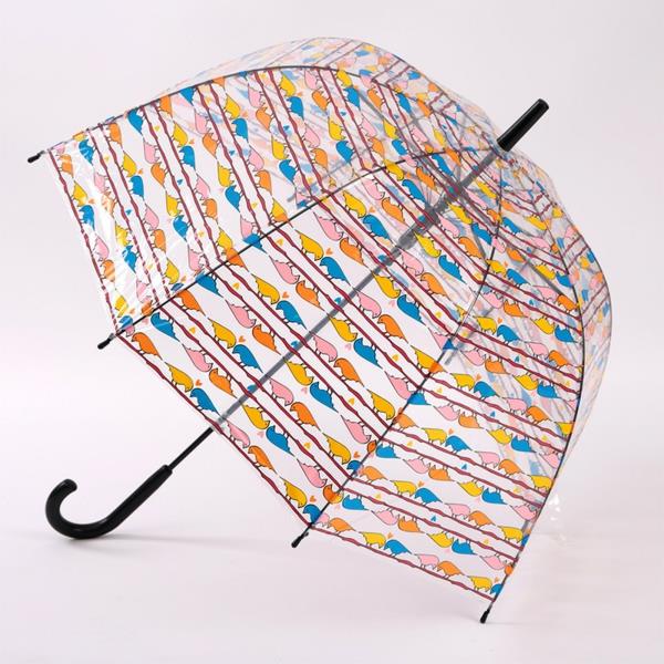 transparentný dáždnik s peknými vzormi