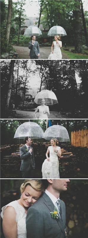 transparentný dáždnik pre váš svadobný deň