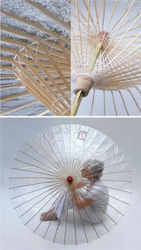 transparentný dáždnik v japonskom štýle
