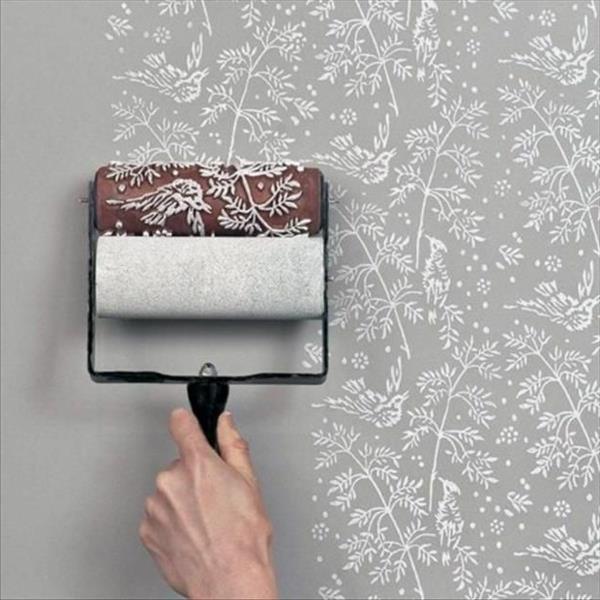 måla-på-papper-på-väggarna-blommönster