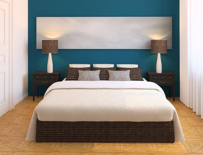 hur man dekorerar ett vuxen sovrum 2019, målar vuxens sovrum 2 färger vitt och vattenblått, vattengrönt eller vattenblått