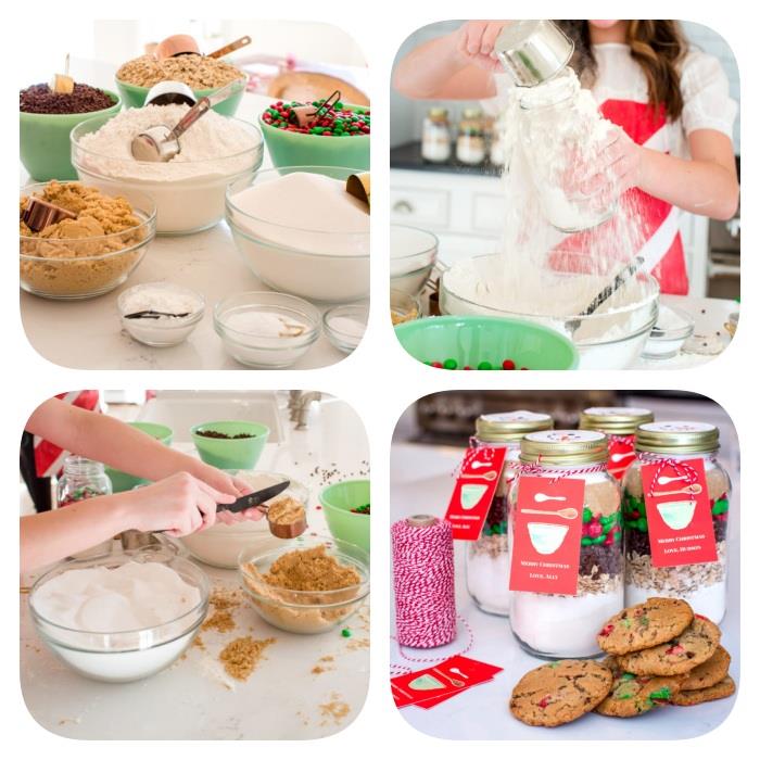 Ciotole con elementienti per biscotti و barattoli con elementienti و regalini Natale