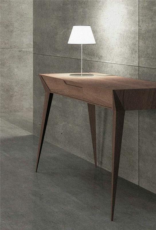 litet sidobord i trä-grått-interiör-soffbord-conforama-i-trä-och-sidolampa