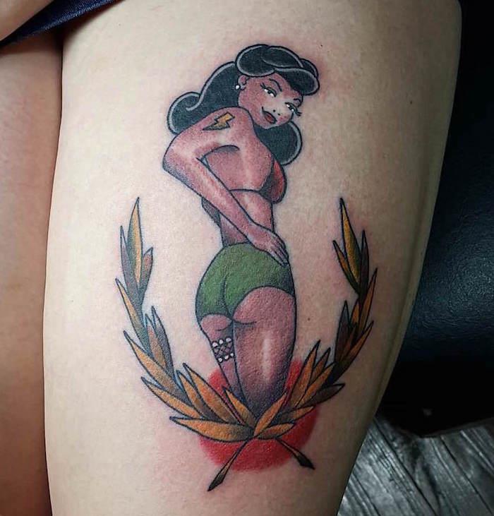 Pin up tatto model idea vintage hispter