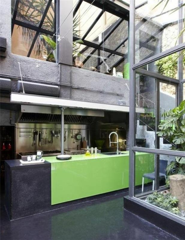 glas-tak-svart-golv-modernt-kök-kök-möbler-glas-tak-interiör-billigt