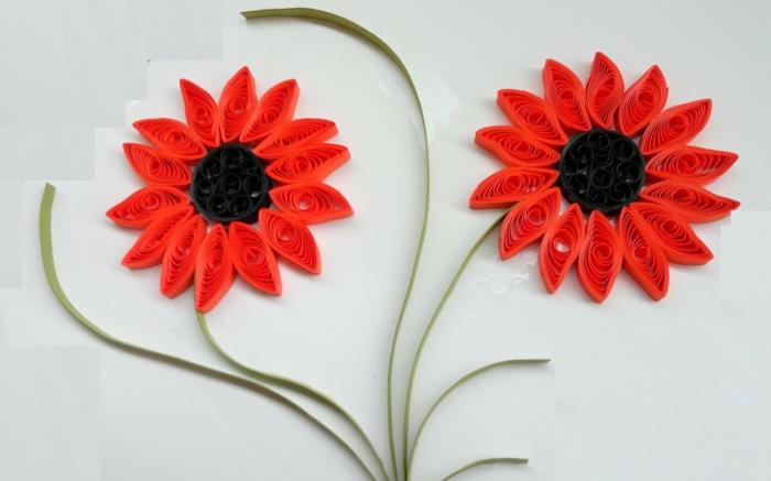 ľahko vyrobiteľný vzor z červených kvetov, umelecké výtvory