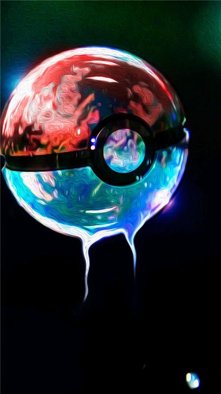 röd och blå pokeboll från pokemon, bästa iphone -bakgrunder, svart bakgrund