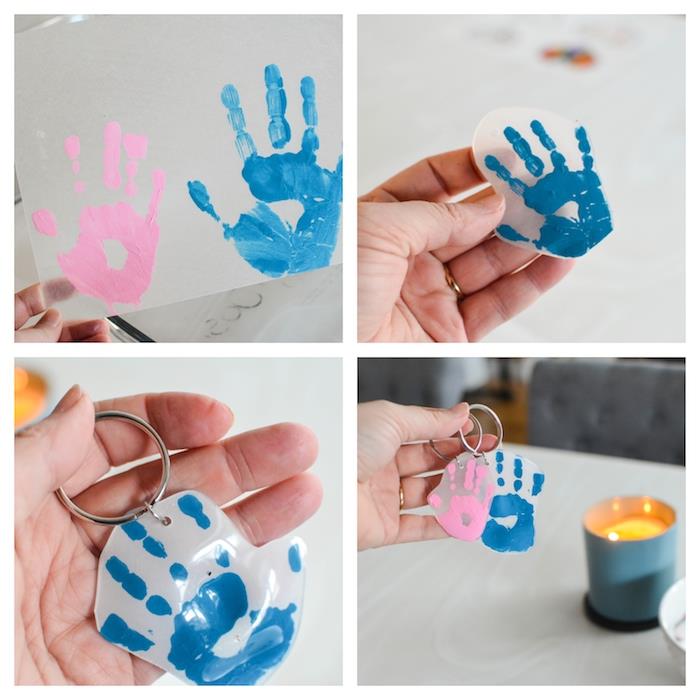 Portachiavi con Impronta del Figlio ، تعليمي لكل Regalo uomo ، Portachiavi con anello di metallo