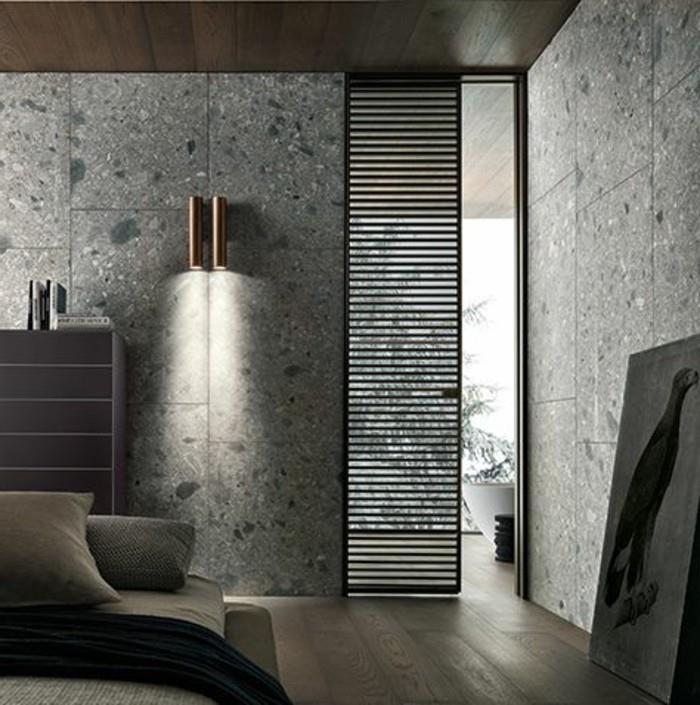 dvere z žalúzie z tmavého dreva-do-modernej-obývačky-pekne-sivý-interiér-v-obývačke