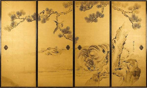 أبواب منزلقة يابانية من اللوحات التقليدية
