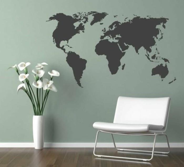 الملصق ، خريطة العالم ، الجدار ، الأخضر ، الخلفية ، الملصقات