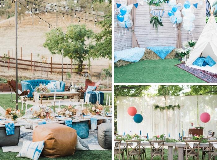 fira ett oförglömligt 30 -årsjubileum med en fest i bohemisk chic -stil trädgård, bohemisk inredning idé för fest