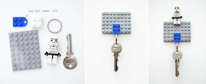 fars dag gåva för att göra det enkelt, idé hur man gör original nyckelring med Lego bitar, manuell aktivitet för fars dag