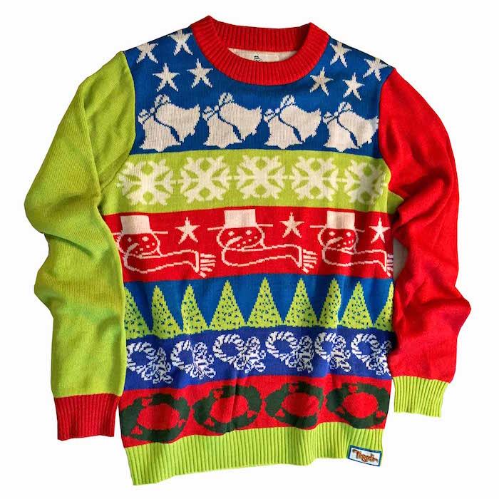 pánsky vianočný sveter pre škaredý farebný sviatočný kostým s motívom vianočných symbolov