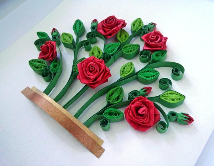 ruže na ozdobu kvetov vytvorené jednoduchou technikou, 3D umeleckou maľbou