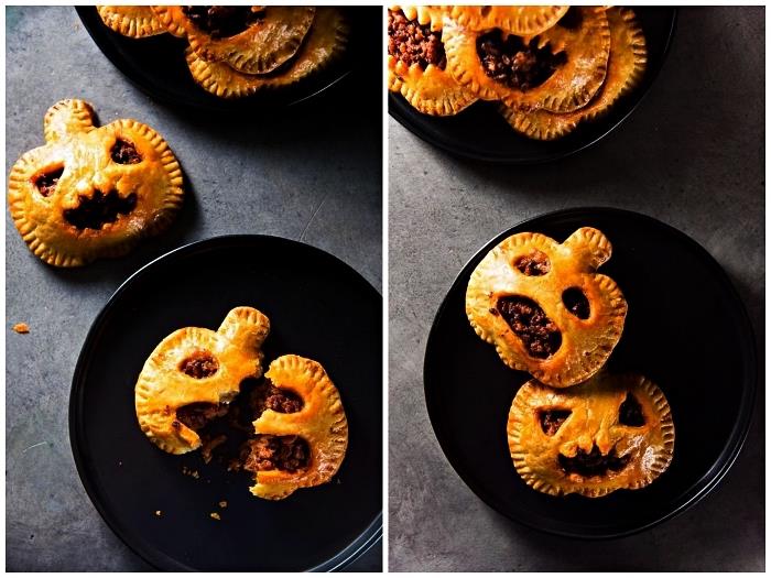 hrozný a originálny recept na Halloween, mini tekvicové koláče so syrom a chorizom