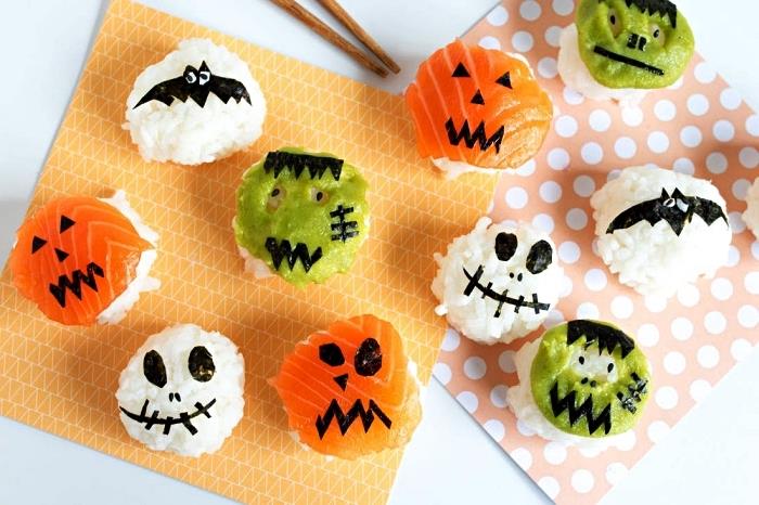 halloween sushi tamari recept rôzne halloweenske postavičky, recept na domáce sushi