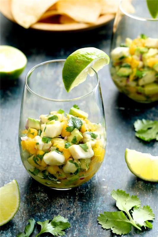 recept seviche mango avokádo nápad verrines ľahký aperitív