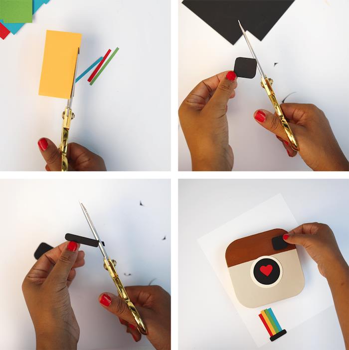 البرنامج التعليمي لكل scatola لكل صورة ، شعار di Instagram ، sorprese لكل lui fai da te ، ritagliare i cartoncini colorati