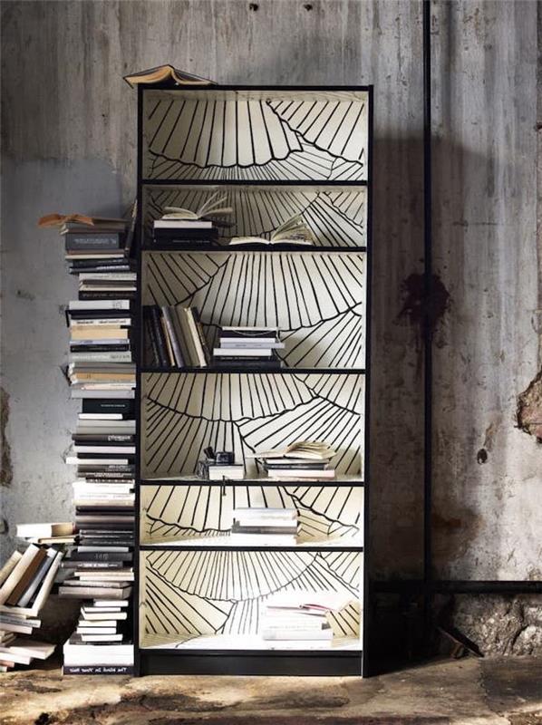 makeover en bokhylla skräddarsy ikea-möbler hur man ska stoppa om en hög med böcker