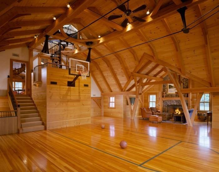 تجديد-الحظيرة-في-المنزل-فكرة-رائعة-ملعب كرة السلة-الموقد-مريحة-الكراسي بذراعين