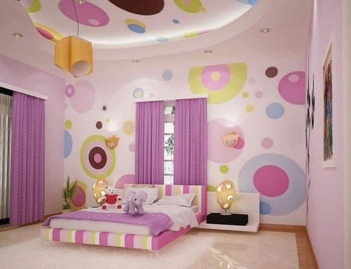 ستائر-بنات-غرفة-عناصر-دائرية-ملونة-الحجم
