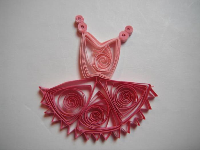 ružové tutové šaty, ľahké skladanie papiera, kreatívne návrhy skladacieho papiera