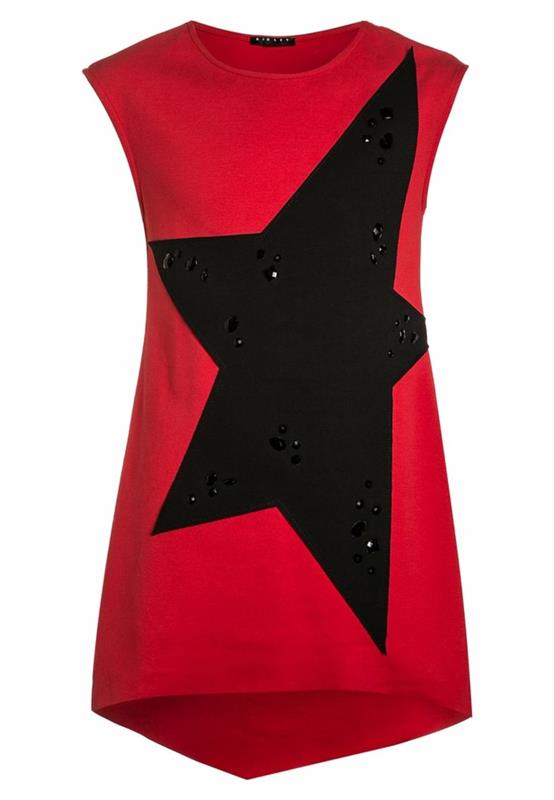 röd-flicka-fest-klänning-med-svart-stjärna-storlek