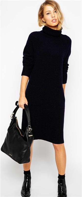total-look-svart-ull-klänning