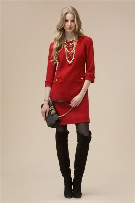 röd-ull-klänning-Luisa-Spagnoli-storlek