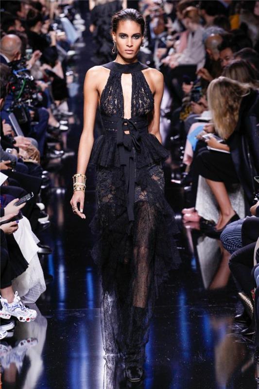 svart klänning spets sexig och elegant silhuett fint raffinerat material Elie Saab 2018
