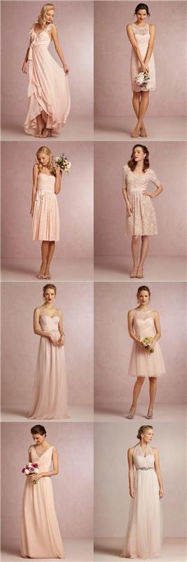 Ljusrosa varianter-brudtärnor-klänningar