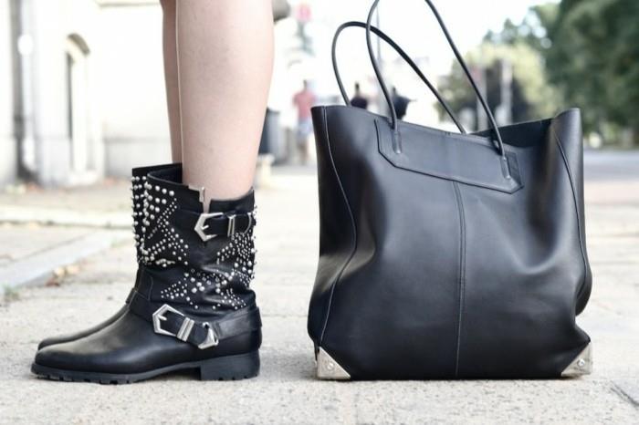läder-handväska-hög-trend-låg-stövlar-svarta-stövlar