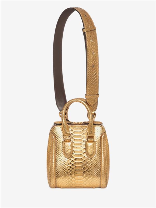 Alexander Mc Queen vintage ryggsäck helt guld liten blank yta