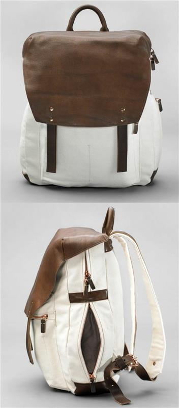trendig-ryggsäck-kvinna-läder-och-bomull-väska-brun-och-beige-läder