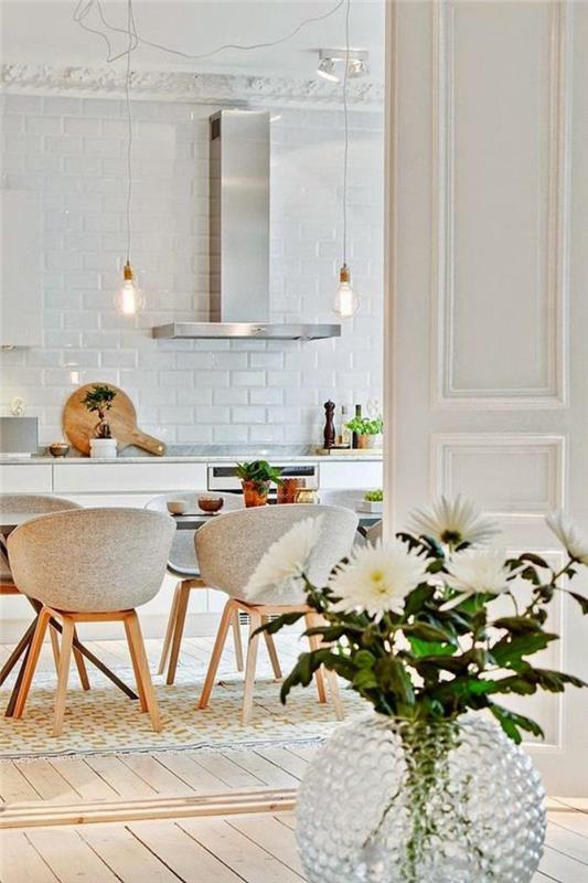 Skandinavisk-matsal-lägenhet i skandinavisk stil