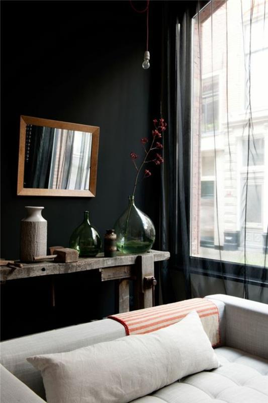 obývačka-s-čiernymi stenami-nápad-maľba-obývačka-béžová-sedačka-nápad-deko-obývačka