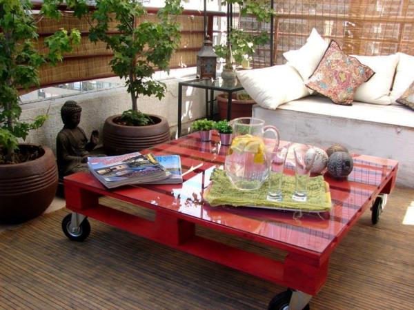 záhradný nábytok-v-palete-odnímateľný-červený stôl