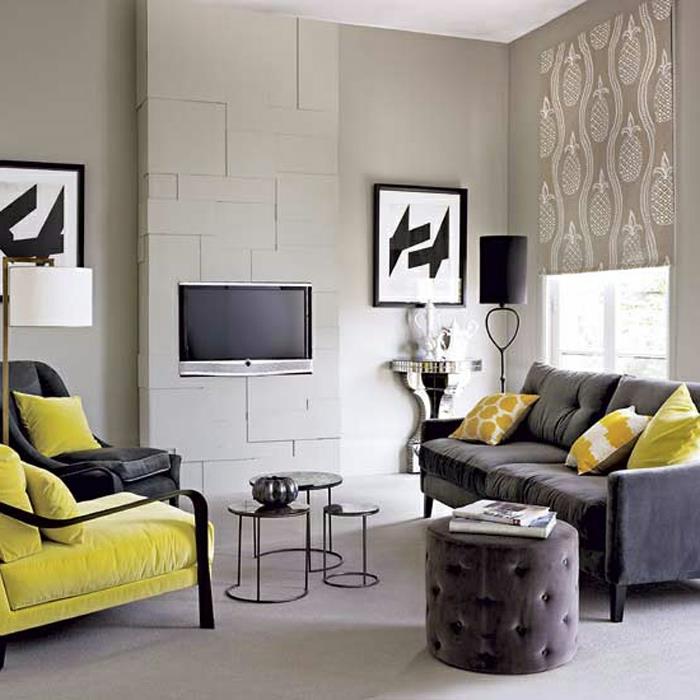 vardagsrum-deco-dekorera-ditt-vardagsrum-grå-och-gul-modern-soffa-bekväm soffa