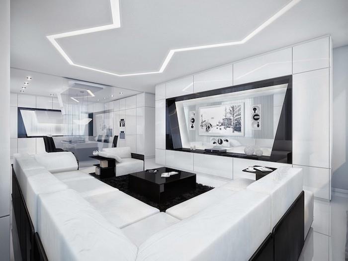 dekoračný salón ultra design deco obývačka biela lakovaná