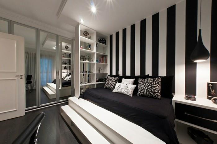 vardagsrum-svart-vitt-grått-sovrum-svart-vitt