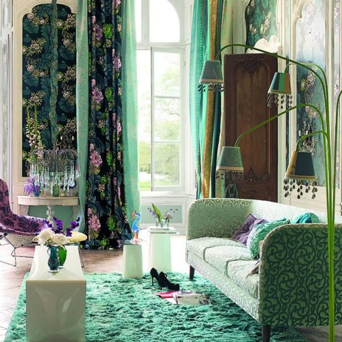 غرفة المعيشة-أخضر-أزرق-أريكة-خضراء-زرقاء-ديكو-باروك-رخيصة-باروك-أثاث-حديث-غرفة المعيشة