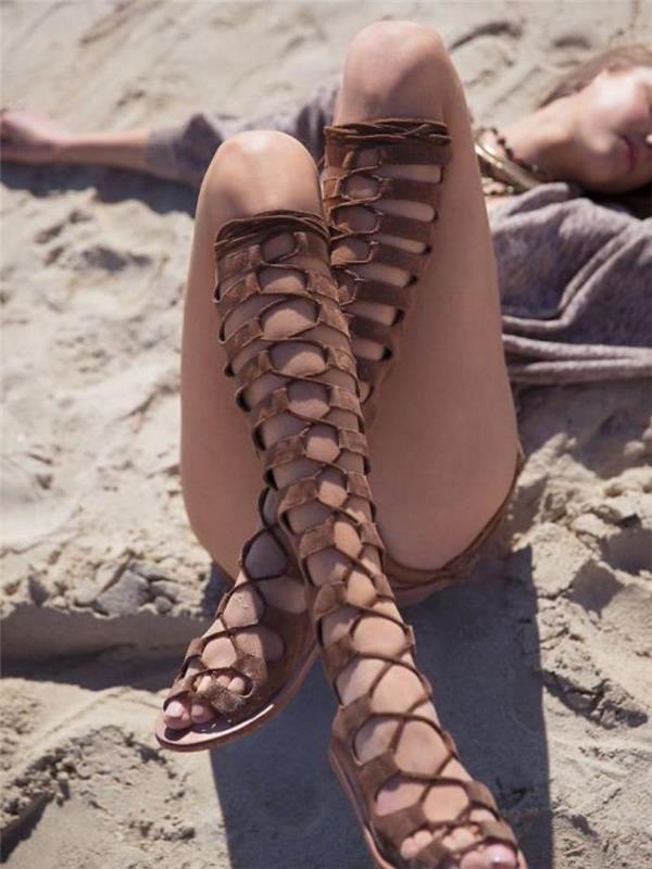 Sandaler med hög topp-sammet-mycket-chic-modell