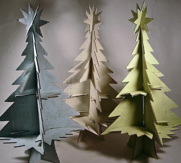 kartónový vianočný stromček, kartónové stromčeky so zaujímavými tvarmi