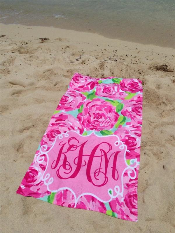 plážové uteráky-osušky-lacné-plážové tašky-ružové-zmenené-veľkosti-pláže-položky