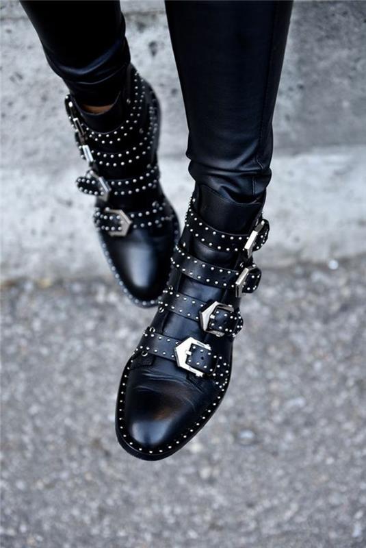 smala-läder-svart-fotled-stövlar-kvinnor-dubbade-skor