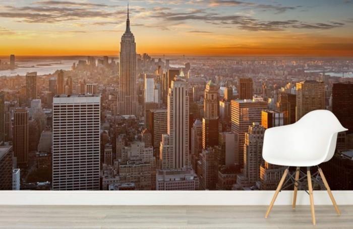 vägg-klistermärken-new-york-stor-vägg-affisch-solnedgång-solnedgång